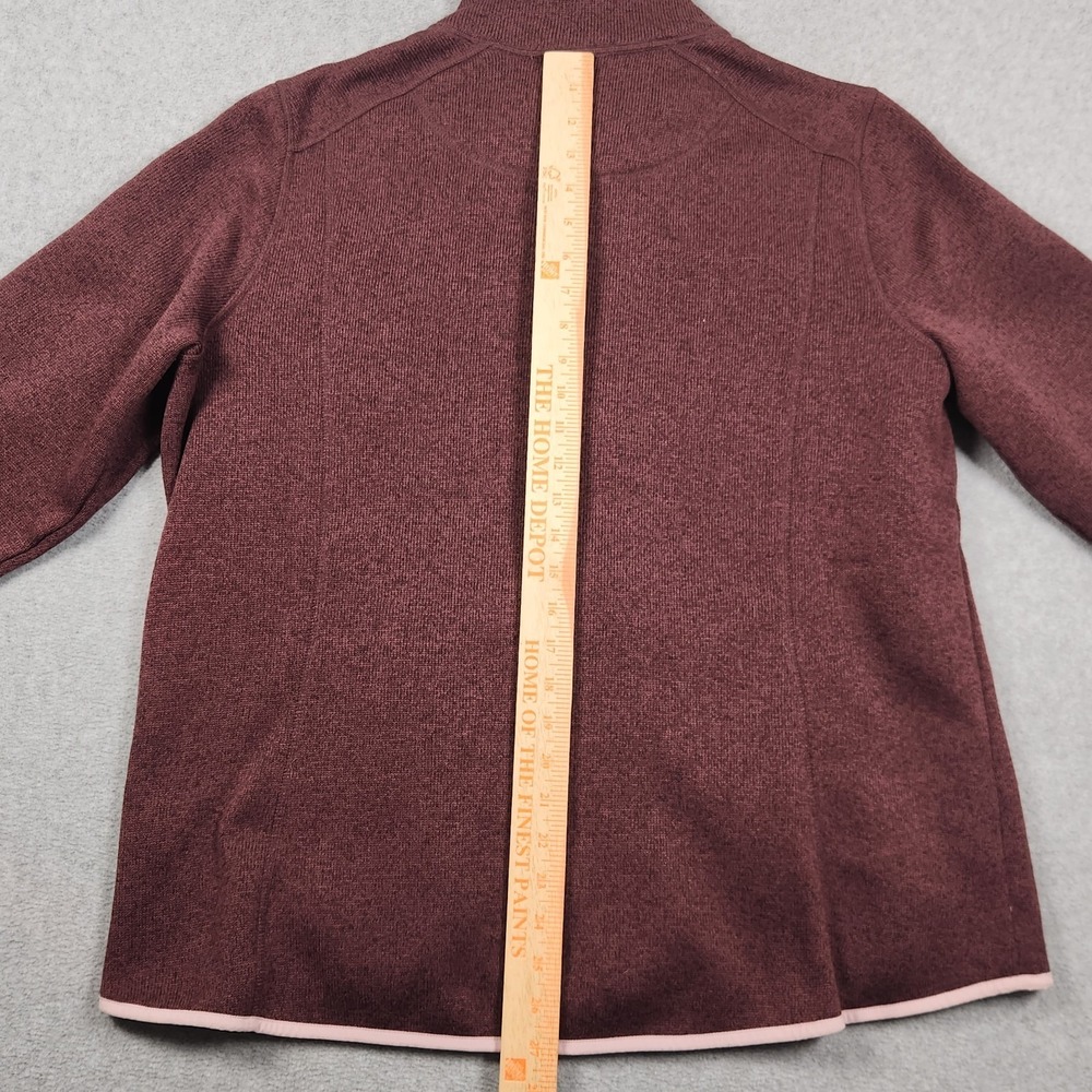 LL Bean Jacket Womens 1X Plus Raisin Brown Sweater Fleece Full Zip Logo - Picture 8 of 11